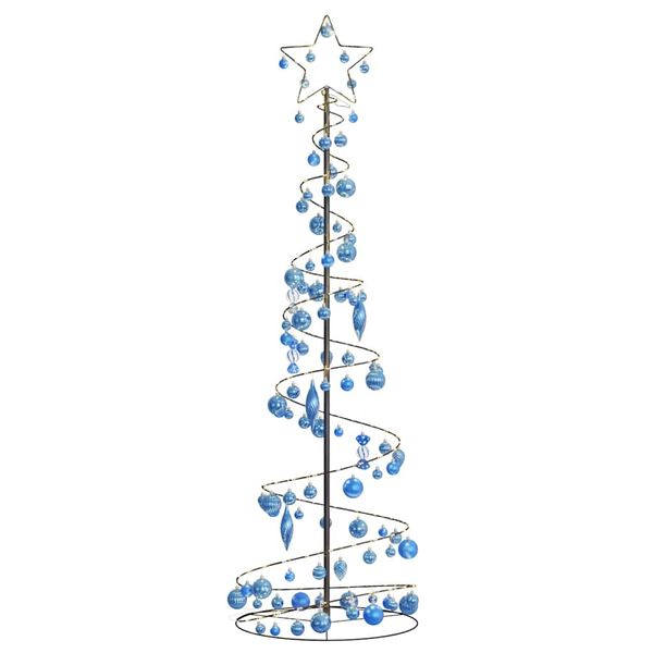 vidaXL LED vianočný stromček s ozdobami 120 LED teplá biela 180 cm