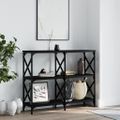 vidaXL Konzolový stolík čierny 100x28x80,5 cm kompozitné drevo
