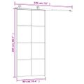 vidaXL Posuvné dvere s kovaním ESG sklo a hliník 90x205 cm