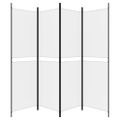 vidaXL 4-panelový paraván biely 200x180 cm látka