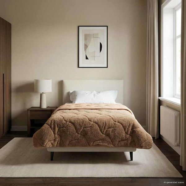 vidaXL Zimný prehoz Sivohnedá 135 x 200 cm Mikrofáza a Teddy fleece