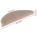 vidaXL Samolepiace nášľapy na schody vzhľad sisalu 15 ks 56x17x3 cm