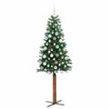 vidaXL Úzky vianočný stromček s 300 LED-i so stojanom Zelená 180 cm