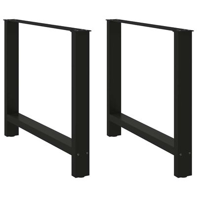 vidaXL Nohy k jedálenskému stolu, čierne, 2 ks, 100 x (72-73) cm, oceľové