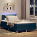 vidaXL LED box s pružinami s čelnou doskou Modrá 120 x 190 cm látka