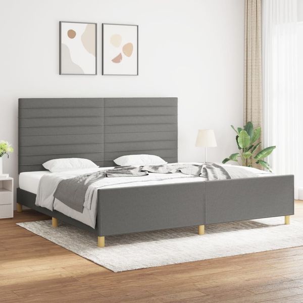 vidaXL Posteľ bez matraca tmavosivá 200x200 cm látka