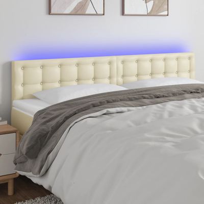 vidaXL Čelo postele krémové 160x5x78/88 cm umelá koža