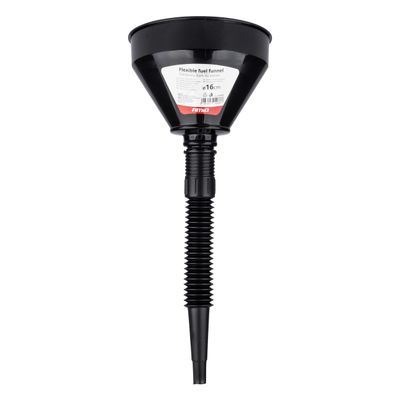 Flexibilný čierny univerzálny lievik so sitkom na vodu v kvapalných pohonných hmotách 16 cm AMiO-04038