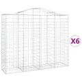 vidaXL Oblúkové gabiónové koše 6ks 200x50x160/180cm pozinkované železo