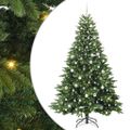 vidaXL Umelý vianočný stromček s 300 LED-i Zelená 210 cm PE a PVC