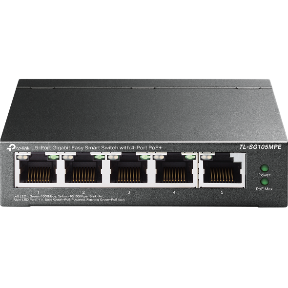 Switch TP-Link TL-SG105MPE Easy Smart, 5x GLAN, 4x PoE+, 120W