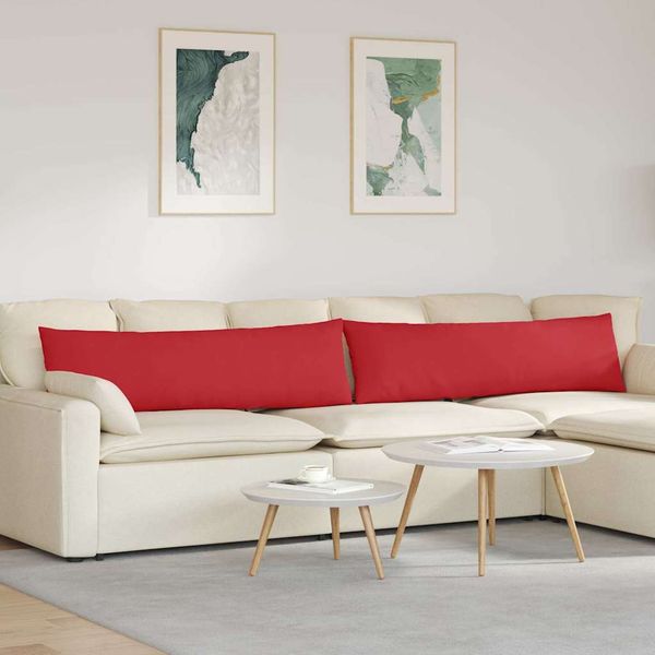 vidaXL Vankúše na pohovku 2 pcs Červená 145 x 40 cm látka