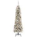 vidaXL Umelý vianočný stromček Biela 180 cm PVC, kov a plast