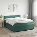 vidaXL Posteľ boxspring s matracom Tmavozelená 140 x 200 cm Zamat