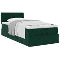 vidaXL Osmanský rám postele s matracom tmavozelená 80x200 cm zamat
