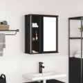 vidaXL Kúpeľňová nástenná skrinka so zrkadlom dub čierny 50x21x60 cm