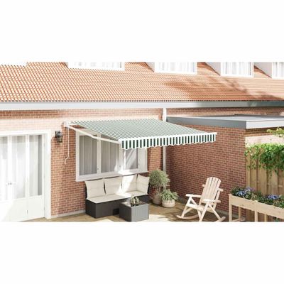 vidaXL Markíza Zelená a biela 350 x 250 cm Polyester a kov