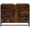 vidaXL Kúpeľňová umývadlová skrinka dymový dub 80x33x60 cm komp. drevo