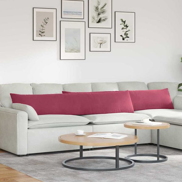 vidaXL Vankúše na pohovku 2 pcs Víno červené 200 x 40 cm