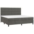 vidaXL Posteľný rám boxspring s matracom tmavosivý 200x200 cm zamat
