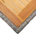 vidaXL Záhradný stôl sivý 190x90x75 cm polyratan a akáciový masív