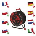Predlžovací kábel EMOS P084503 PROFI na bubne 50m / 4 zás. / čierny / guma-neoprén / 230V / 2,5 mm2