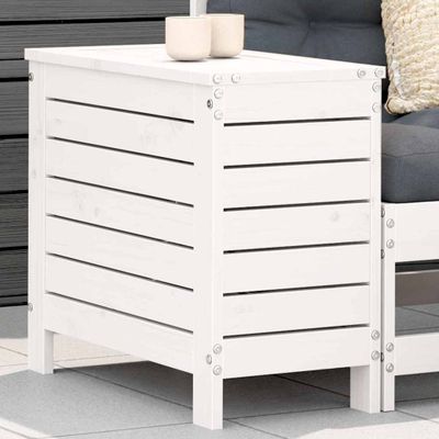 vidaXL Záhradná taburetka biela 62x31,5x52 cm borovicový masív