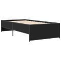 vidaXL Posteľný rám čierny 90x200 cm kompozitné drevo a kov