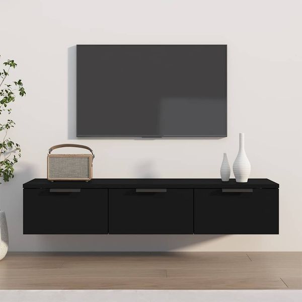 vidaXL Nástenná skrinka čierna 102x30x20 cm kompozitné drevo