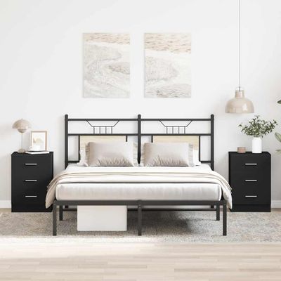 vidaXL Nočné stolíky 2 ks, čierne 38x35x56 cm, kompozitné drevo