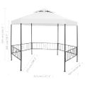 vidaXL Záhradný altánok 323x275x265 cm, biely 180 g/m²
