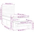 vidaXL Posteľný rám boxspring s matracom krémový 90x190 cm látka