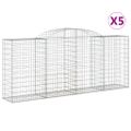 vidaXL Oblúkové gabionové koše 5 ks 300x50x120/140 cm pozink. železo