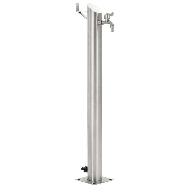 vidaXL Záhradný stĺpik na vodu, nehrdzavejúca oceľ, okrúhly 95 cm