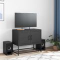 vidaXL TV skrinka čierna 68,5x39x60,5 cm oceľ