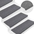 vidaXL Samolepiace nášľapy na schody 15 ks 65x24,5x3,5 cm sivé