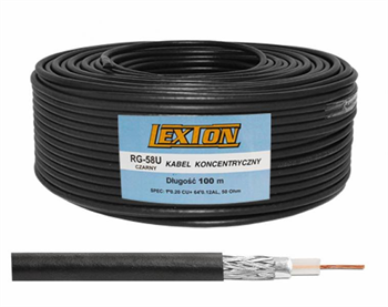 Koaxiálny kábel Lexton LXK506CU RG58, 5mm, 50 Ohm, 100m, čierny Koaxiálny kabel Lexton LXK506CU RG58, 5mm, 50 Ohm, 100m, čierny