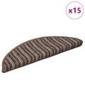 vidaXL Samolepiace schodové rohože 15 ks 56 x 17 x 3 cm Non-Slip Hnedá
