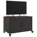 vidaXL TV skrinka čierna 68x39x43,5 cm oceľ