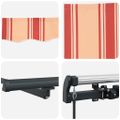 vidaXL Sklopná markíza Žltá a oranžová 400 × 300 cm Polyester a hliník