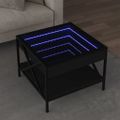 vidaXL Konferenčný stolík s nekonečnými LED čierny 50x50x38 cm