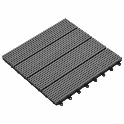 vidaXL Dlažba na terasu 11 pcs Sivá 30 x 30 cm drevoplast