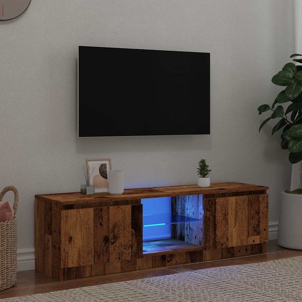 vidaXL TV skrinka s LED staré drevo 120x30x36 cm kompozitné drevo