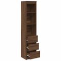 vidaXL Highboard Hnedý dub 37,5x35x180 cm Konštruktérske drevo