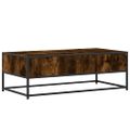 vidaXL Konferenčný stolík dymový dub 100x50x35 cm kompozit.drevo a kov