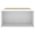 vidaXL Konferenčný stolík biely a dub sonoma 90x67x33 cm drevotrieska