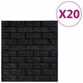 vidaXL 3D tapeta tehly samolepiaca 20 ks čierna