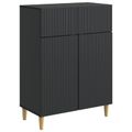vidaXL Servírovacia skriňa Čierna 66 x 34,5 x 90 cm Kompozitné drevo