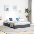 vidaXL Otomanový posteľný rám s úložiskom Tmavosivá 140 x 190 cm Zamat