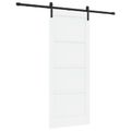 vidaXL Posuvné dvere 83 x 202 cm Borovicový masív Biela a čierna